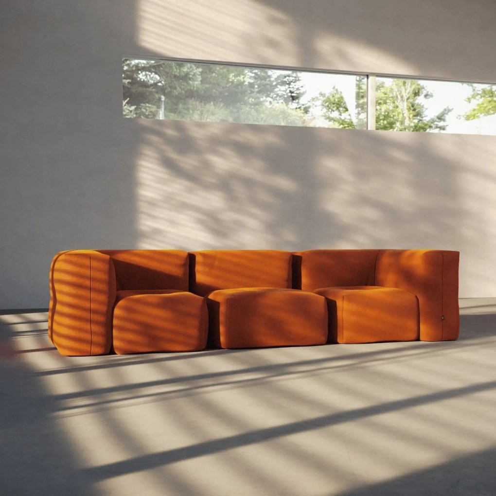Soft Zitzak Indoor Corner - Orange Jaquard