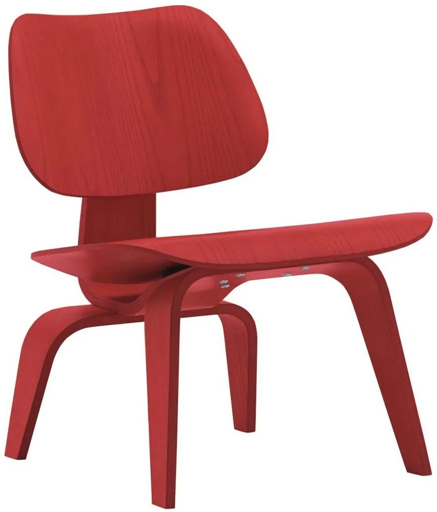 Vitra Eames LCW loungestoel rood