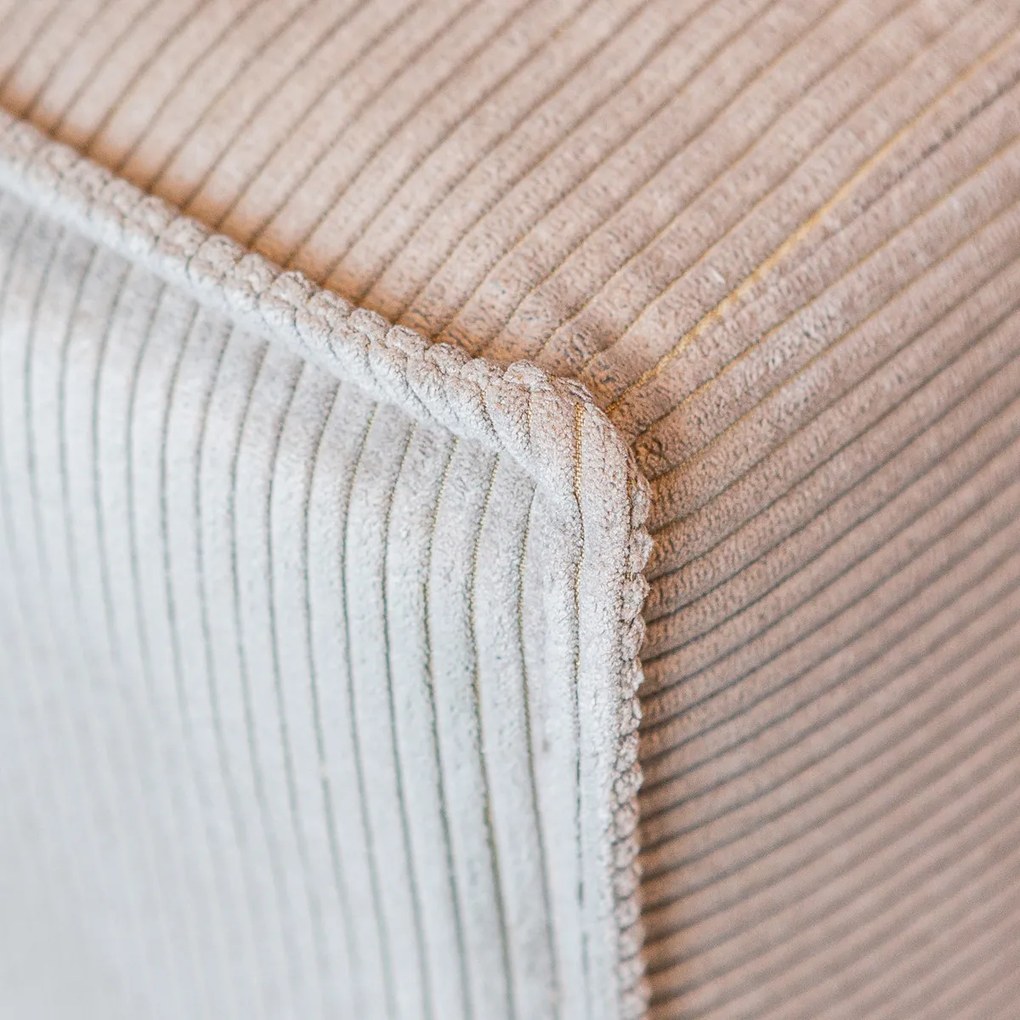 Moderne Hoekbank Beige Ottoman Links