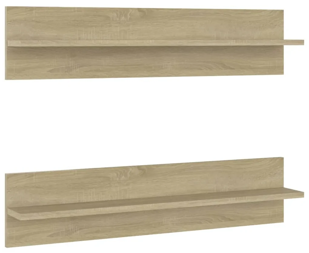 vidaXL Wandschappen 2 st 80x11,5x18 cm spaanplaat sonoma eikenkleurig