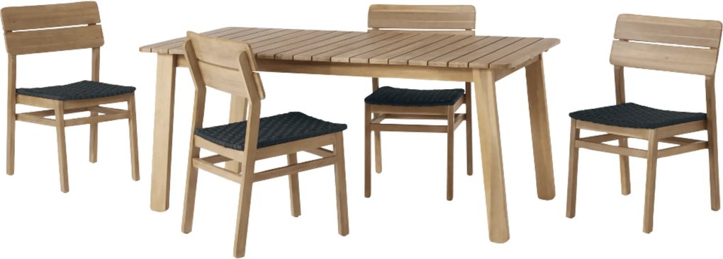 The Outsider Tuintafel Dining set - Javea - Tafel + 4 stoelen - Acaciahout/Rope - The Outsider