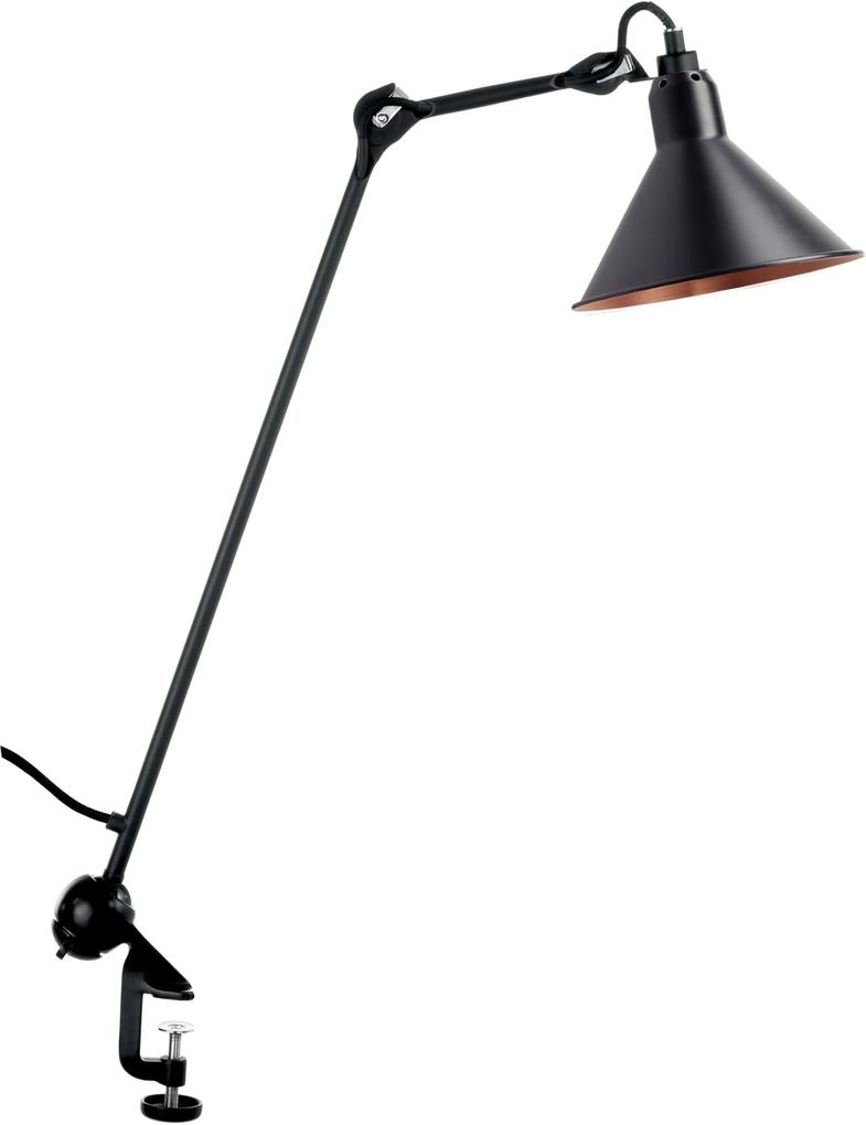 DCW éditions Lampe Gras N201 bureaulamp met tafelklem zwart met koper