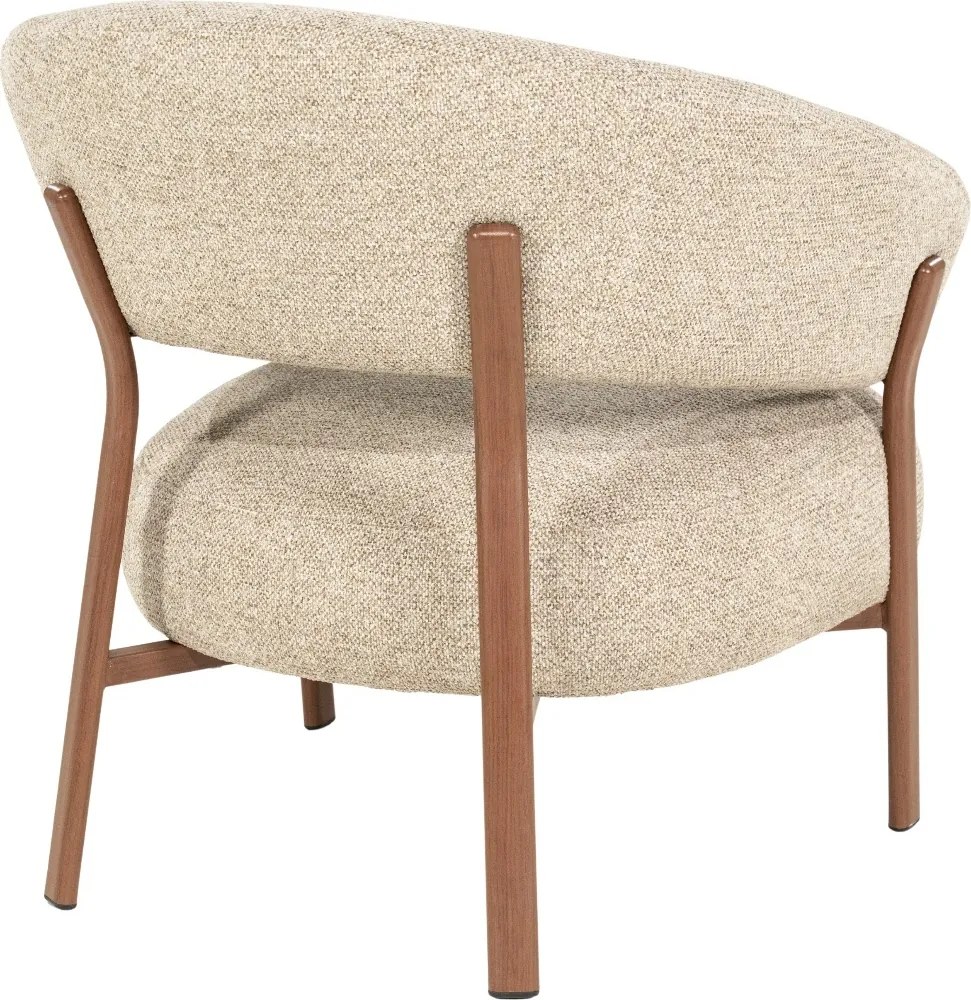 Fauteuil Met Houten Poten Bruin