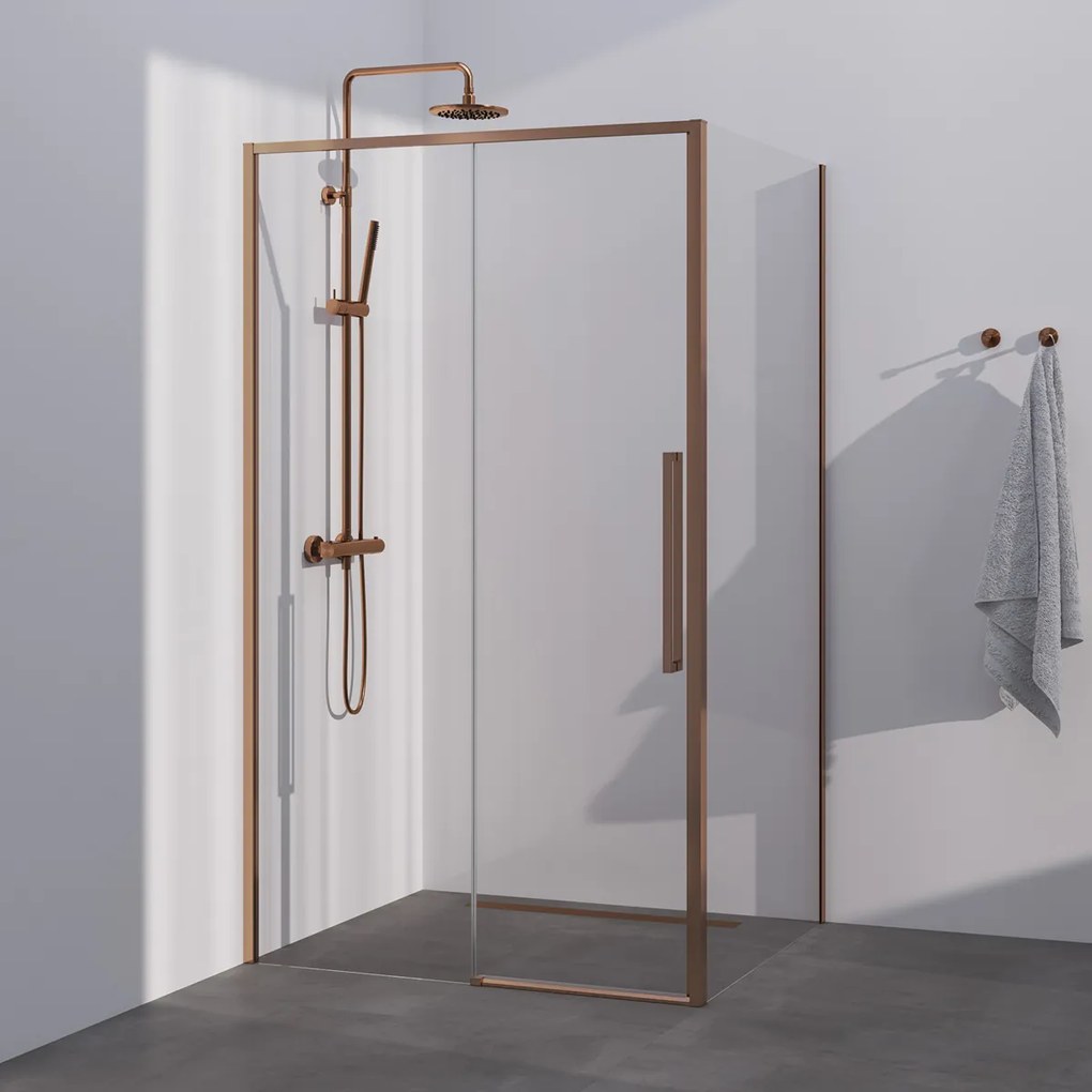 Brauer Season douchecabine met schuifdeur 120x100cm koper