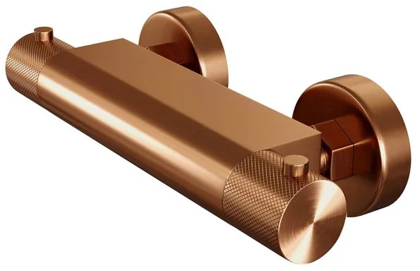 Brauer Copper Carving Thermostaatkraan opbouw - 2 carving knoppen - PVD - geborsteld koper 5-GK-248