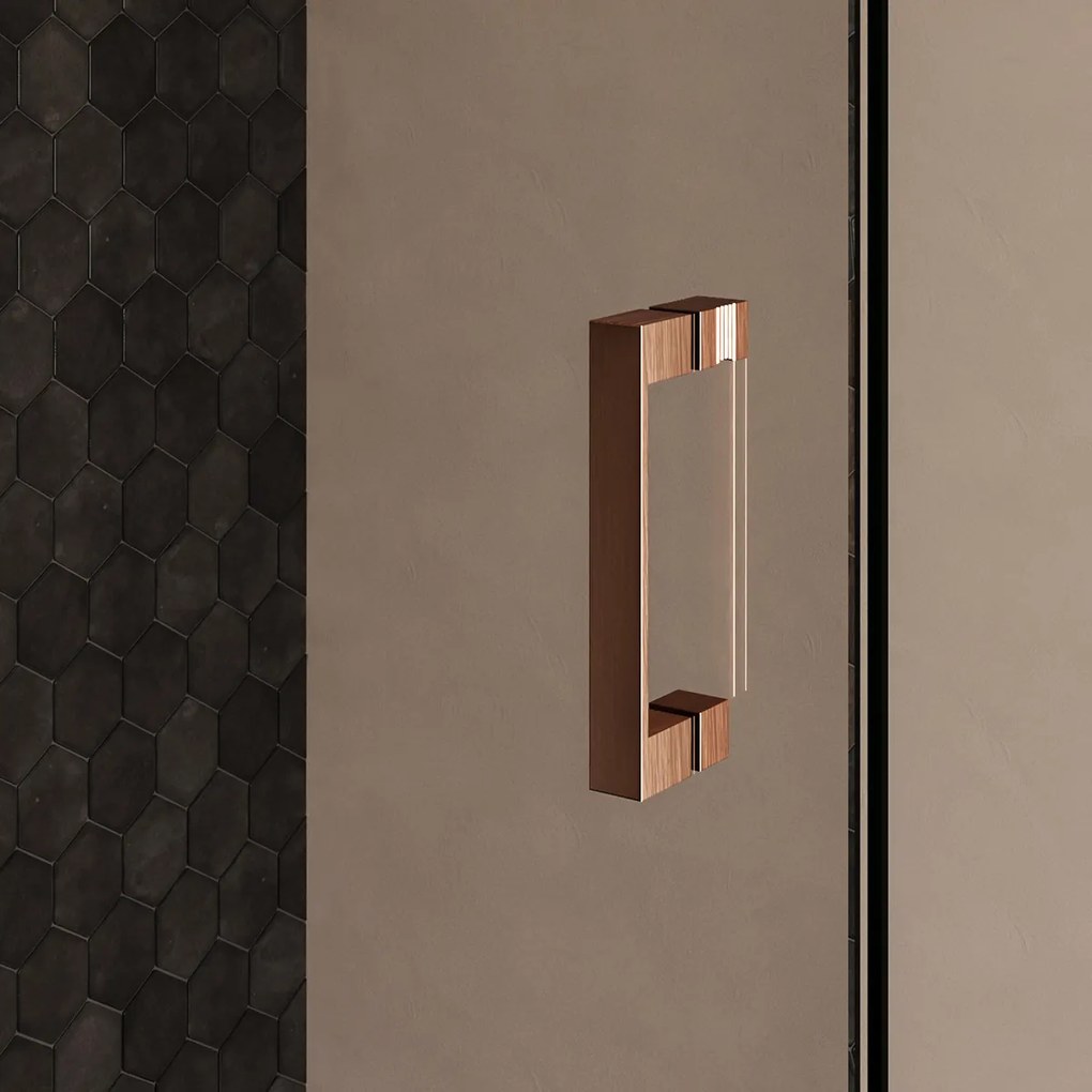 Brauer Void profielloze douchecabine 100x140cm koper geborsteld PVD