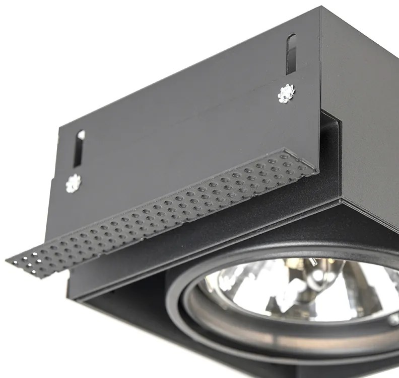 Grote Inbouwspot zwart AR111 draai- en kantelbaar trimless - Oneon Modern QR111 / AR111 / G53 vierkant Binnenverlichting Lamp