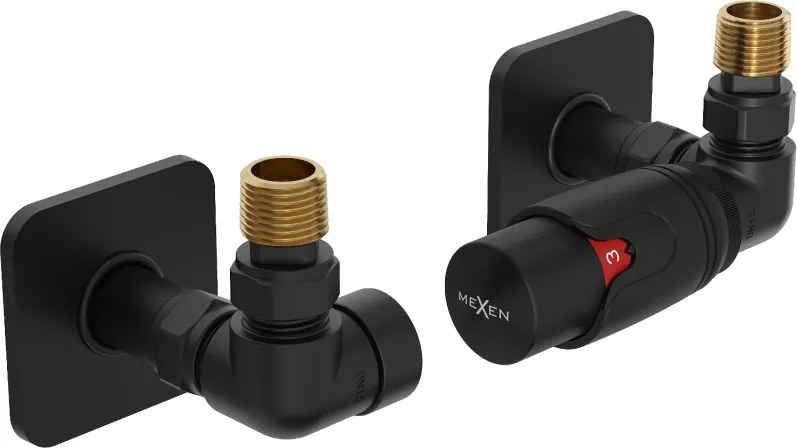 Mexen G00 axiale thermostaatset met overkapping S, zwart - W903-900-909-70