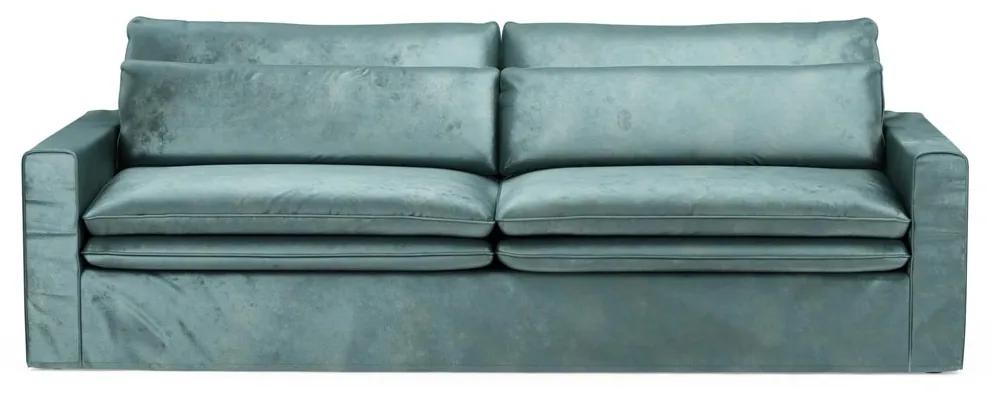 Rivièra Maison - Continental Sofa 3,5 Seater, velvet, mineral blue - Kleur: bruin