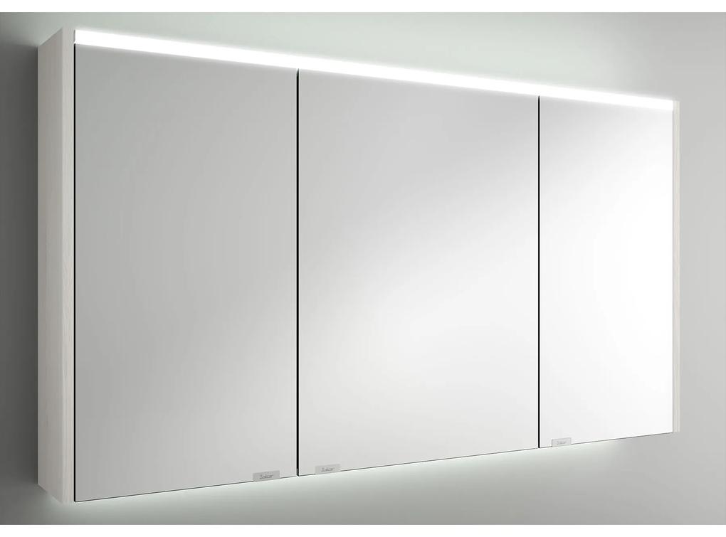Muebles Ally spiegelkast met verlichting bovenkant 122x66cm wit eiken