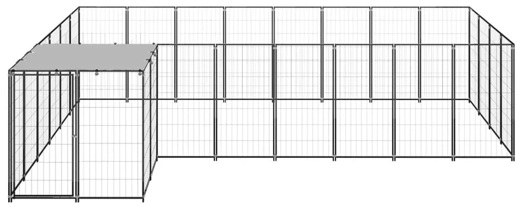 vidaXL Hondenkennel 10,89 m² staal zwart