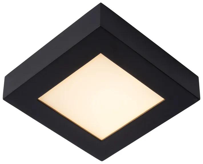 Lucide Brice vierkante plafondlamp 16.8cm 15W zwart