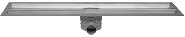 Easy Drain Multi inbouwdeel RVS zonder rooster met RVS flens waterslot 30/35/50mm 110cm inbouw diepte vanaf 79mm met zijuitloop EDMIPR1100