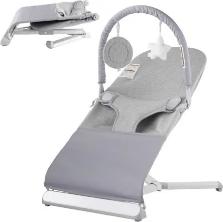 VEVOR Baby Bouncer, opvouwbare schommelstoel voor baby's van 0-9 maanden, schommelstoel met 2 ligstanden en draaibare speelgoedstang, babyschommel met reistas voor binnen en buiten, 685x410x600mm