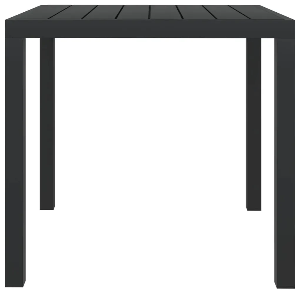 vidaXL Tuintafel 80x80x74 cm aluminium en HKC zwart