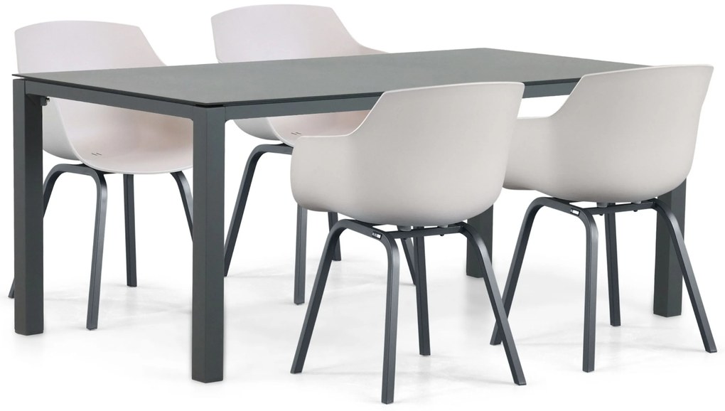 Tuinset 4 personen 180 cm Kunststof Taupe Lifestyle Garden Furniture Salina/Mateo