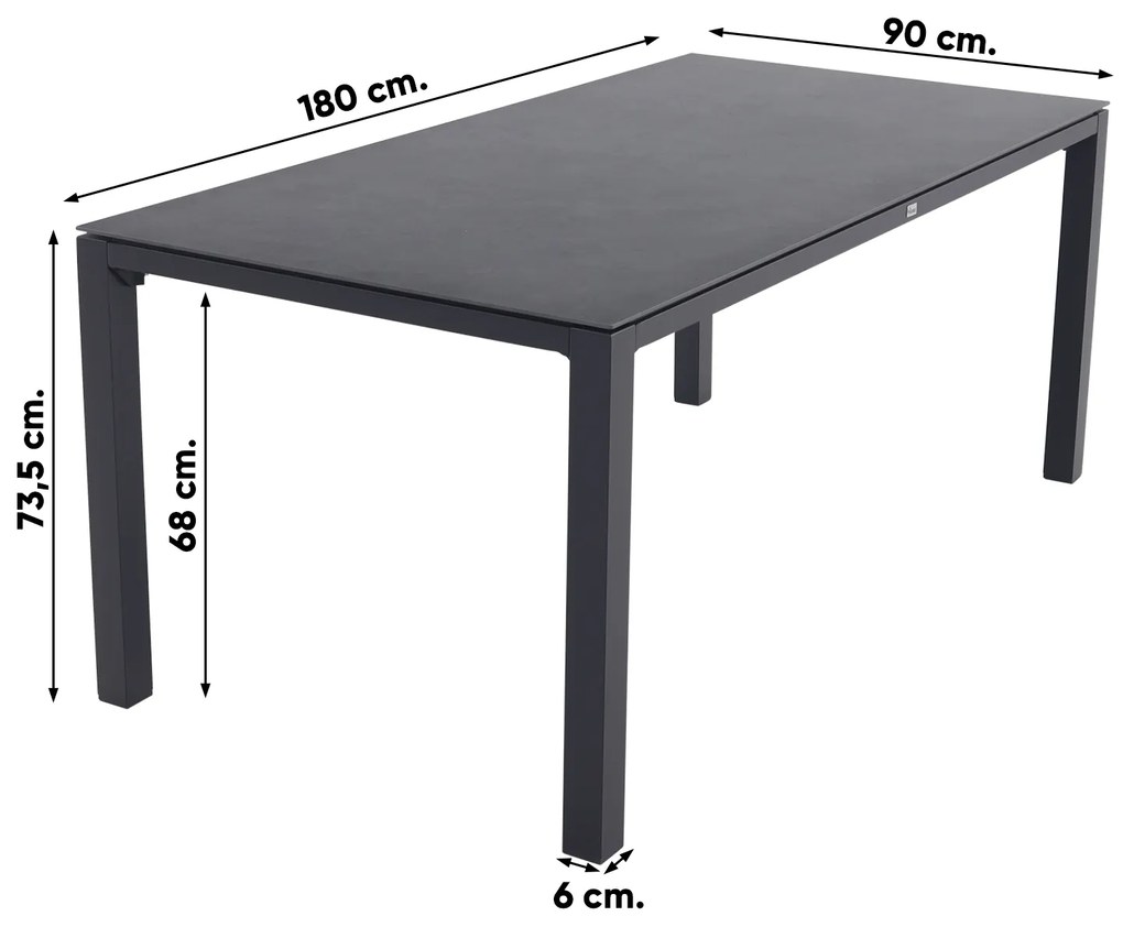 Hartman Milaan/Chaneo verstelbare tuinset - 180x90 cm. - 5-delig