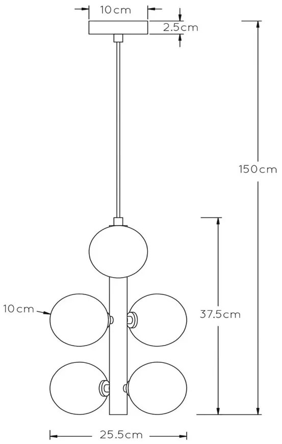 Lucide Tycho plafondlamp 6x G9 zwart