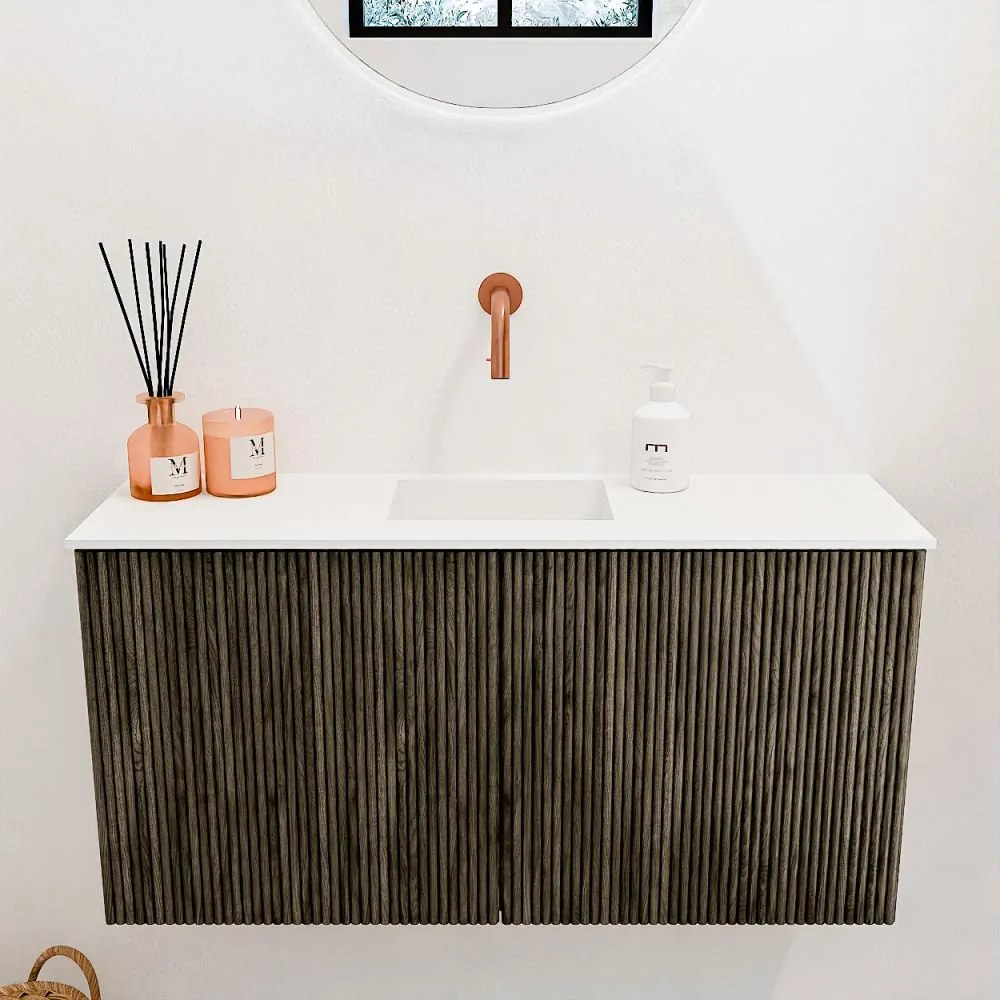 Mondiaz Joya 80cm toiletmeubel shadow met wastafel faye midden zonder kraangat talc
