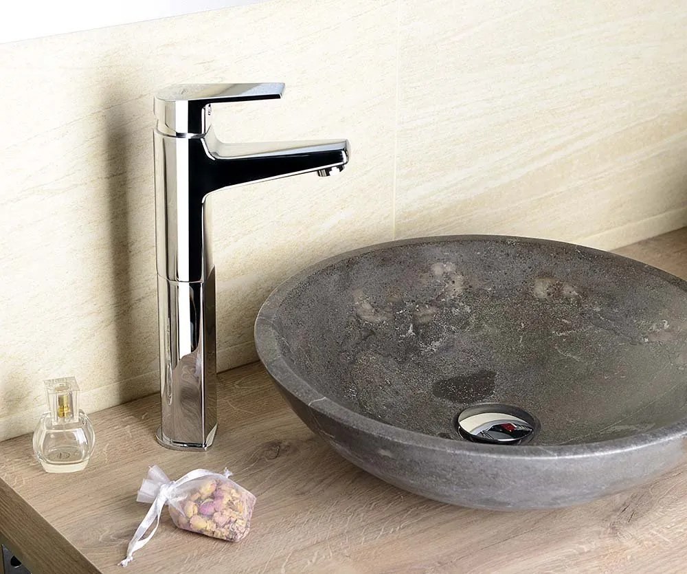 Aqualine Areta wastafelkraan verhoogd chroom