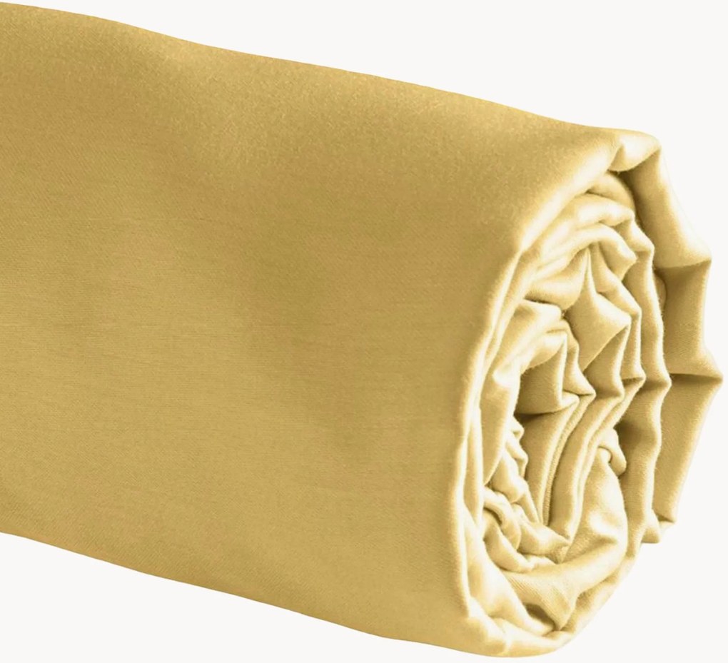 Katoenensatijnen hoeslaken Uni voor boxspring