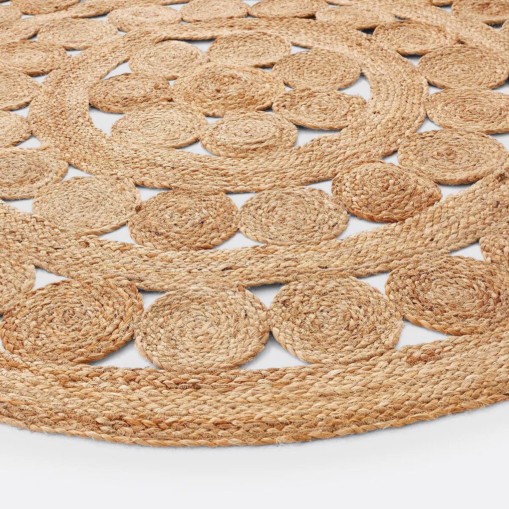 Rond vloerkleed in jute, Aftas