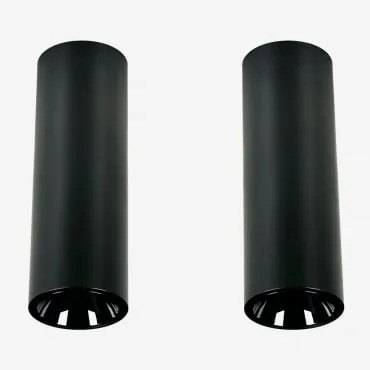 Pack Van 2 Ronde Led-opbouwplafondlampen Ø5,7 Cm Voor Buiten In Aluminium Luisiana Zwart & 6 W & 23º & Wit Koud 4000k - Sklum