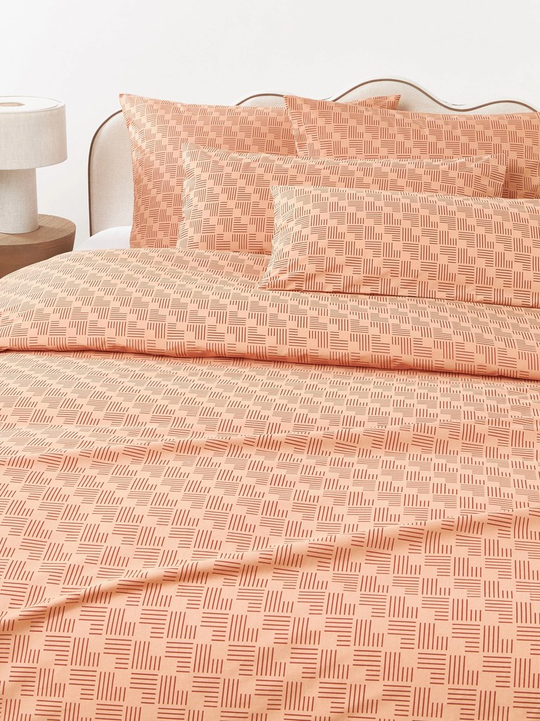 Perkal katoenen dekbedovertrek Inki met geometrische print