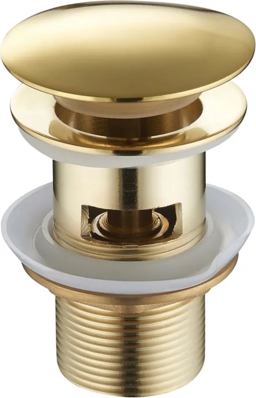 Mexen ronde klik-klak wastafelstop met overloop, goud - 79920-50