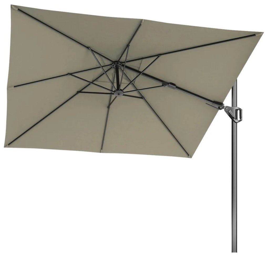 Platinum Voyager zweefparasol T2 2,7x2,7 m. - Taupe met Modena voet en hoes