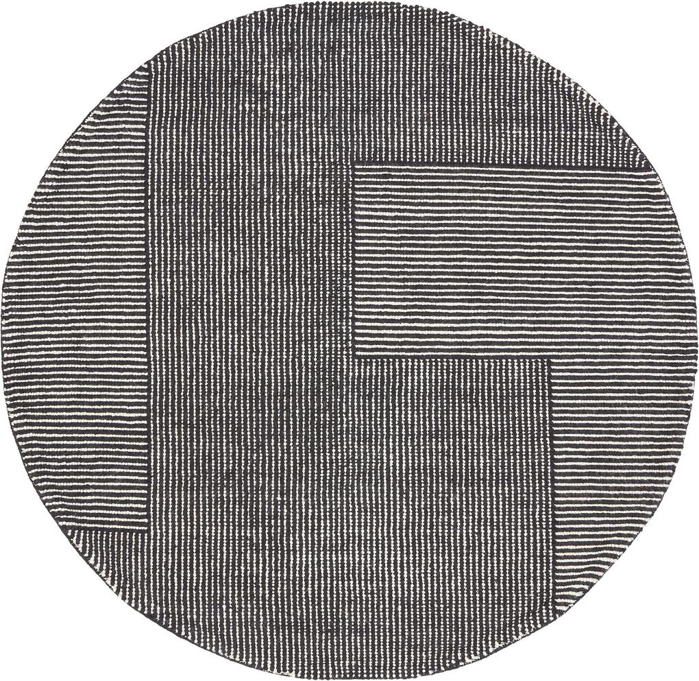 Tom Dixon Stripe Round vloerkleed zwart/wit 200