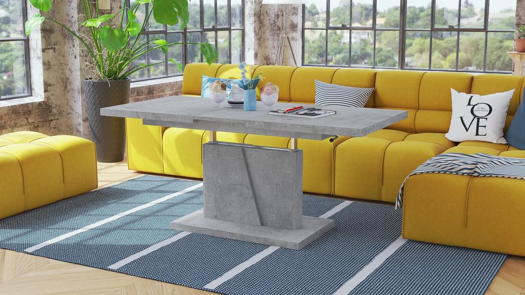 Mazzoni GRAND NOIR beton, uitschuifbare tafel