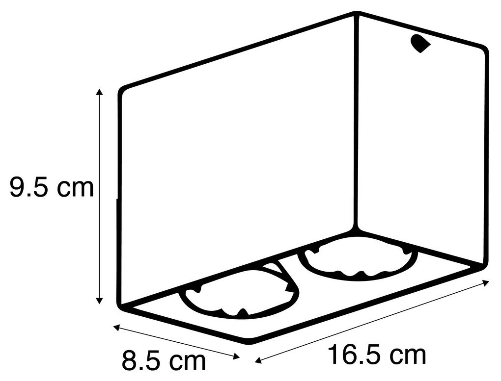 Design opbouwSpot / Opbouwspot / Plafondspot wit 2-lichts GU10 50mm - Qubo Design, Modern GU10 Binnenverlichting Lamp