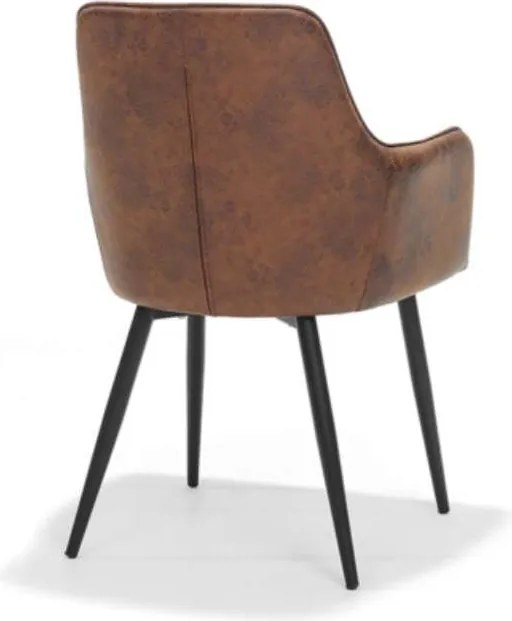 Eetkamerstoel - Donovan - stof Cowboy retro lederlook cognac