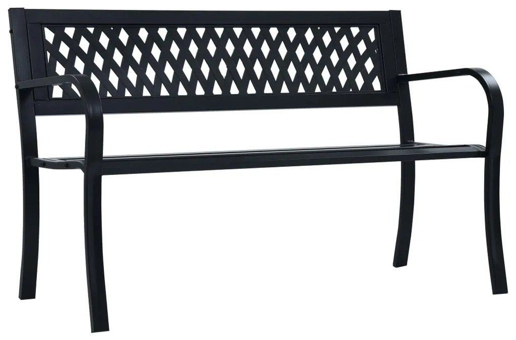 vidaXL Tuinbank 125 cm staal zwart