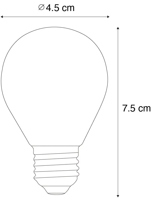 Set van 5 E27 dimbare LED lampen filament G45 helder 4W 470 lm 2700K