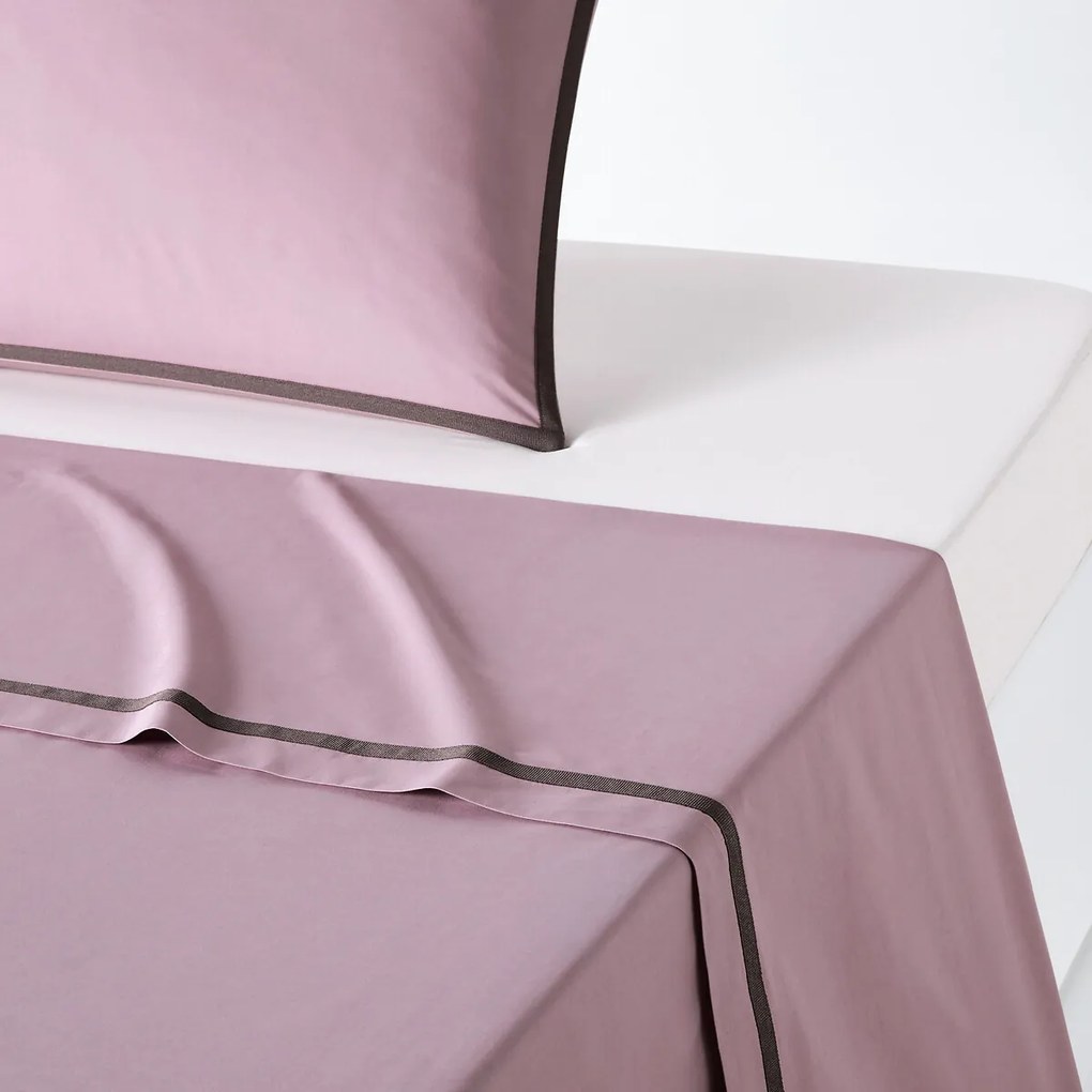 Plat laken in perkal katoen, Bolzano mauve
