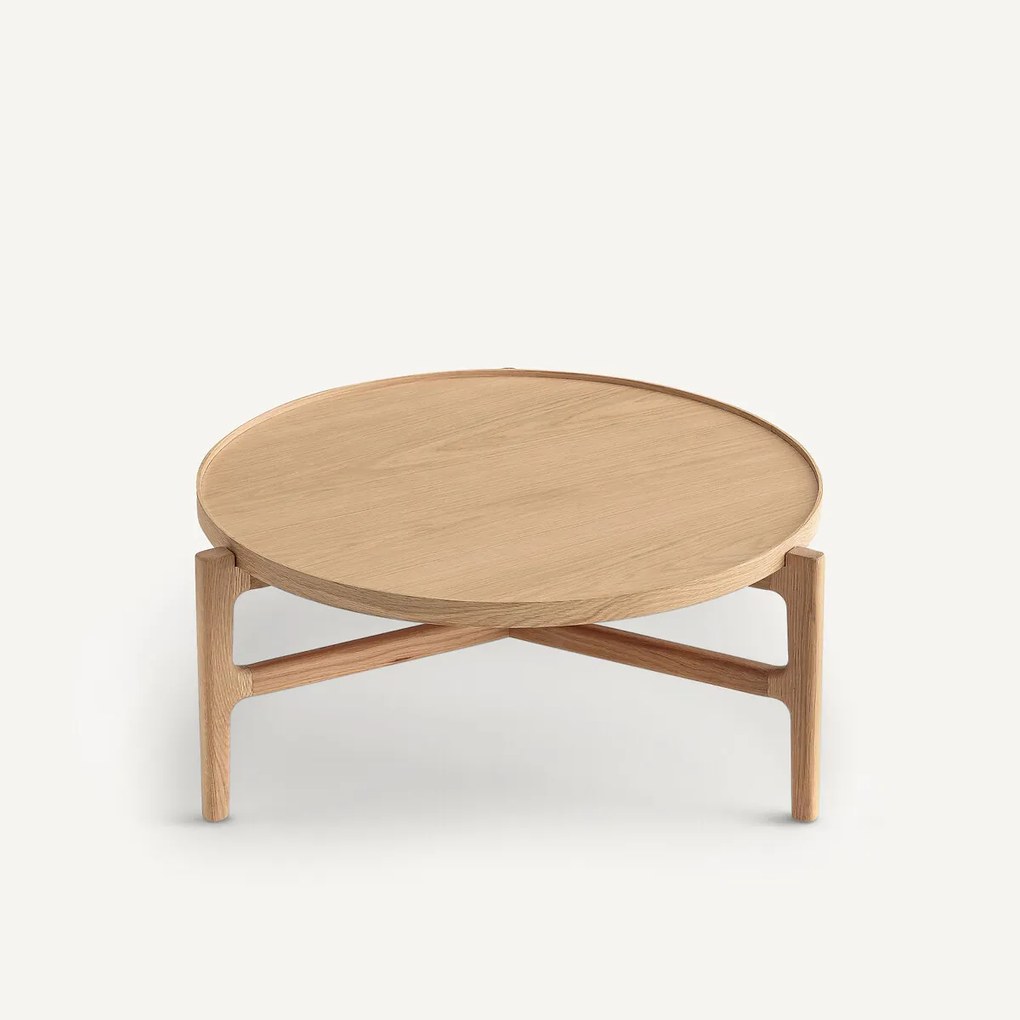 Salontafel, diameter 94 cm, eiken fineer, Alyasa