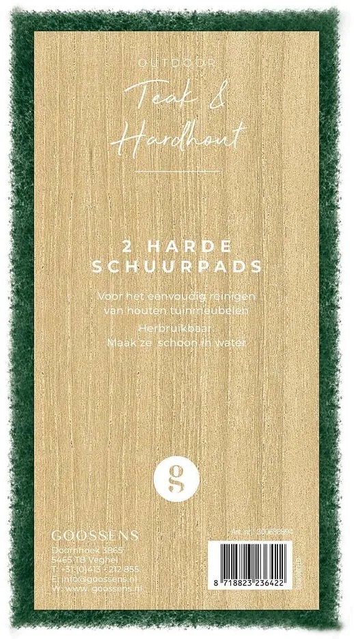 Goossens Eco Onderhoudsmiddel Teak & Hardhout, 2 reinigingspads tbv hout