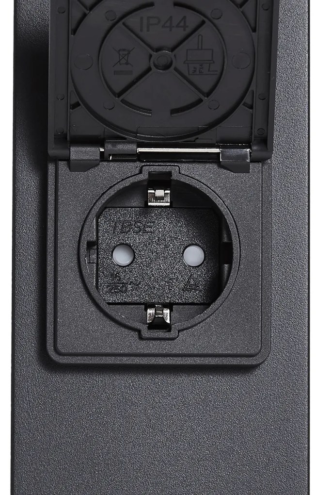 Modern buiten paaltje zwart met smoke glas 70cm met schemersensor IP44 - Denmark