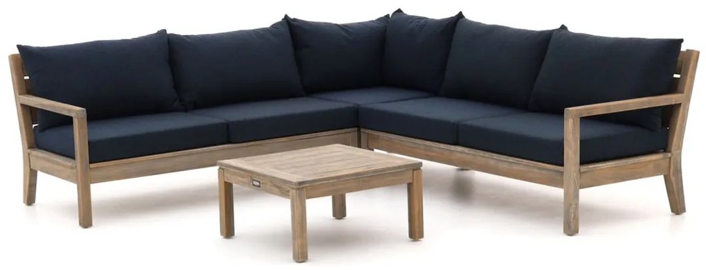 Hoek loungeset ROUGH  | 5 personen | Loungeset Old Teak Greywash | Hoekbank Teakhout | 230x230cm | Kees Smit Tuinmeubelen