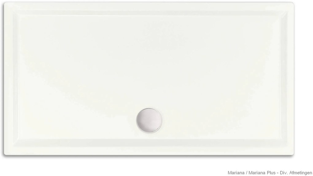 Xenz Mariana Plus Douchebak 110x100x6 cm Edelweiss