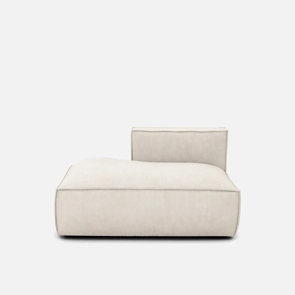 Links chaise longue-element voor modulaire bank, in ribfluweel, Seven