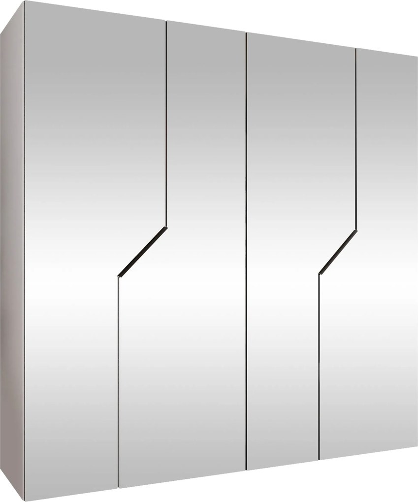 Kledingkast Hartford 601, Zwart, Wit, 202x200x52cm, 135.3 kg, Kledingkast deuren: Met scharnieren