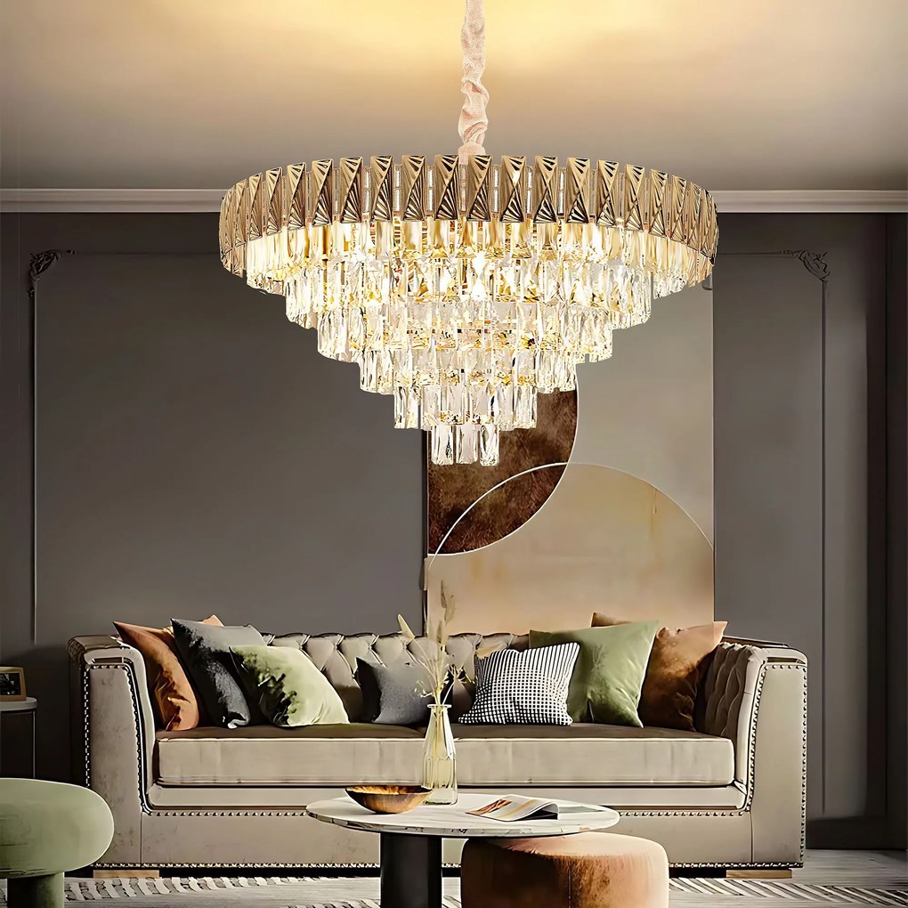 Hanglamp met kristallen G061-CP 80CM GOLD