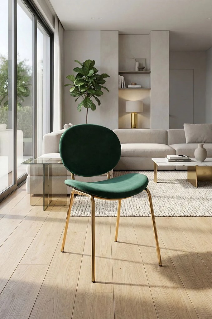 Lenor gouden fluwelen stoel