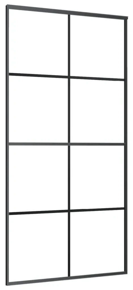 vidaXL Schuifdeur 102,5x205 cm aluminium en ESG-glas zwart