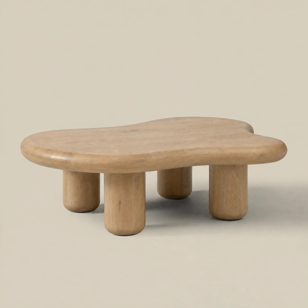 Eiken Salontafel Organische Vorm - 116 X 89cm.