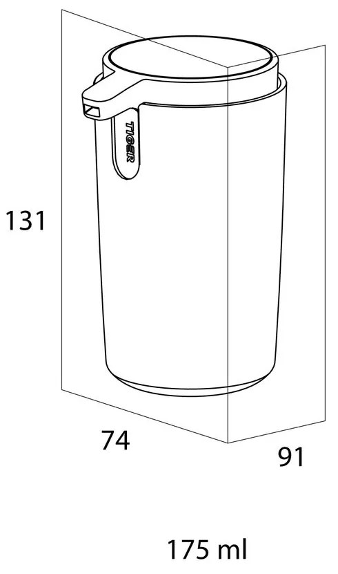 Tiger Carv zeepdispenser 175ml vrijstaand zwart