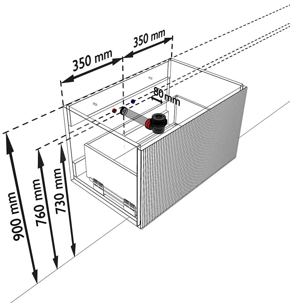 Mondiaz Kurve-dlux 70cm badmeubel walnut met 1 lade en wastafel big small midden 1 kraangat lava